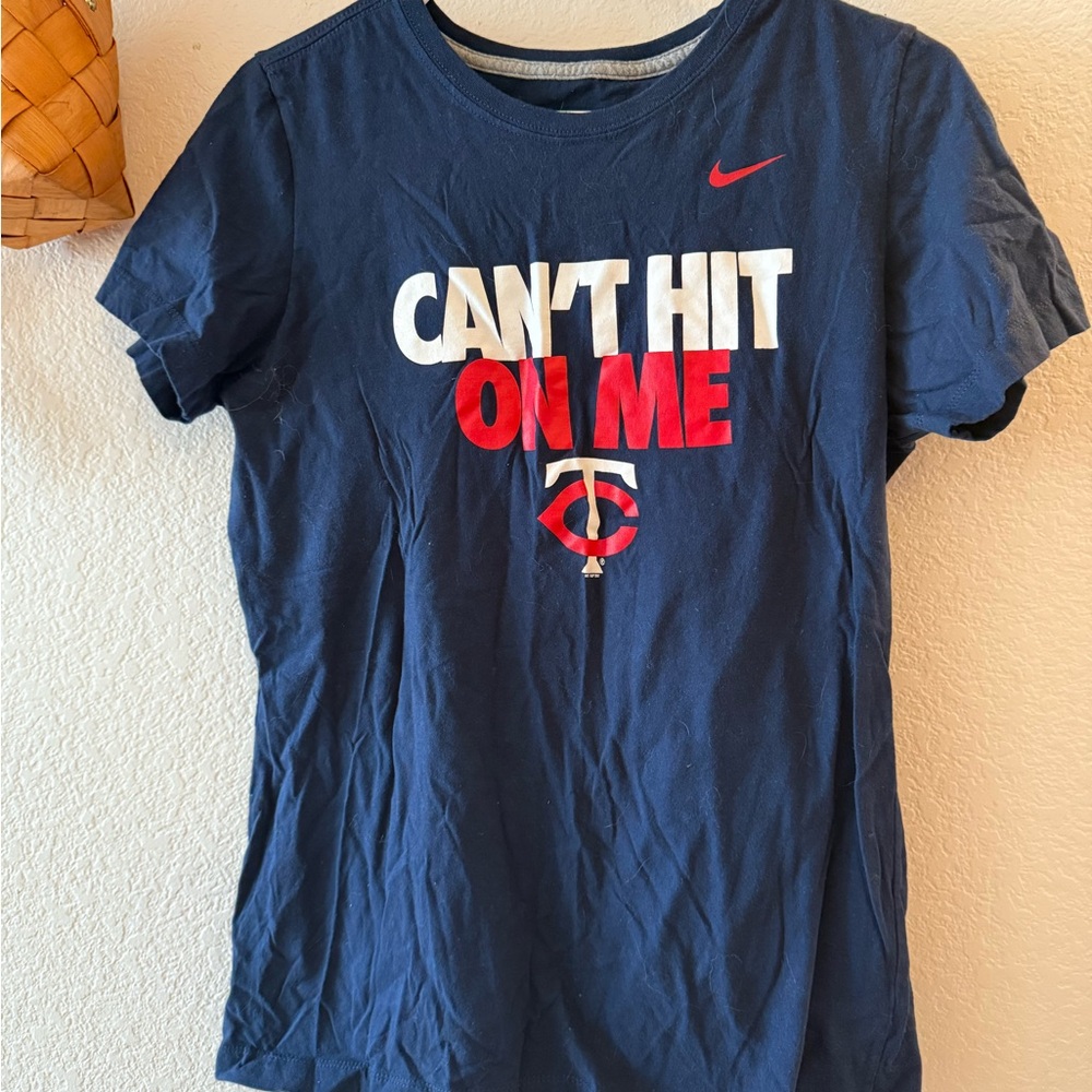 Nike Navy Blue "Can't Hit On Me" Minnesota Twins Short Sleeve Tee